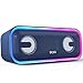 DOSS SoundBox Pro+ Bluetooth Speaker with 24W Impressive Sound, Booming Bass, IPX6 Waterproof, 15Hrs Playtime, Wireless Stereo Pairing, Mixed Colors Lights, 66 FT- Blue