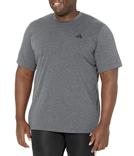 adidas Men's Training Essentials Feel Ready Training T-Shirt Dark Grey Heather/White/Black Small/Tall