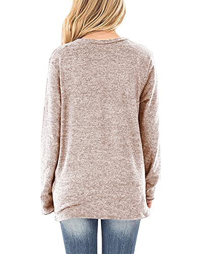 NIASHOT Womens Long Sleeves Tops V Neck Casual Fall Sweaters Shirts4