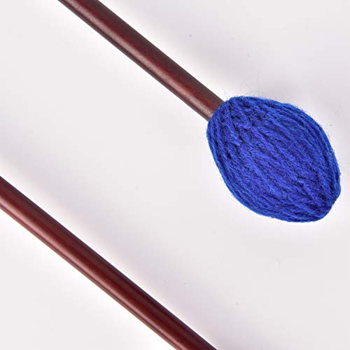 Buytra 2 Pairs Medium Hard Yarn Head Keyboard Marimba Mallets With Maple Handle, Blue #TOP4