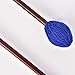 Buytra 2 Pairs Medium Hard Yarn Head Keyboard Marimba Mallets with Maple Handle, Blue