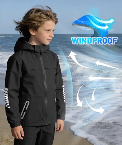 SWISSWELL Kids Rain Gear Boys Girls Suit Waterproof Windproof Youth Rain Jacket and Pants Set Windbreak Raincoat for Golf Fishing Hiking Travel School