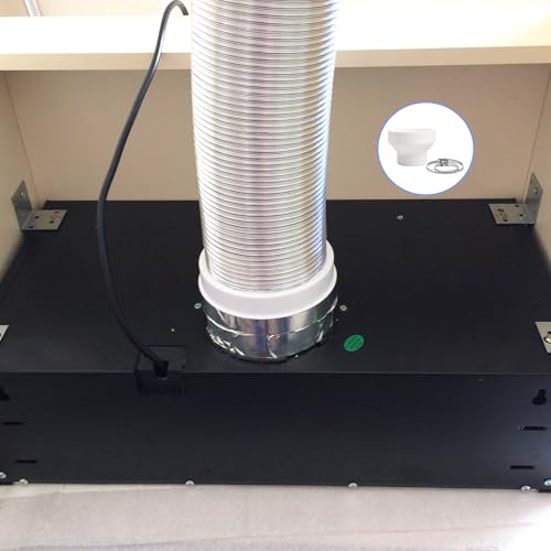 Reduzierstück 150 auf 100, Abluftschlauch Adapter Lüftungsrohr 150mm auf 100mm mit 2 Edelstahl Schlauchschellen, Rundrohr Lüftungsschlauch für Lüftungssystem Lüftung Rundrohr Lüftungskanal