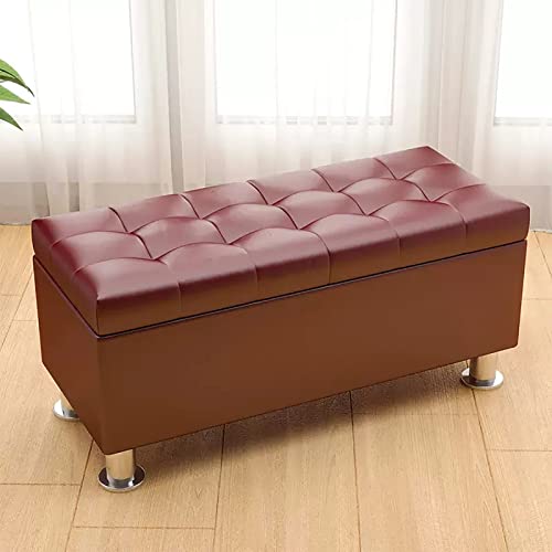 Pouf de rangement rectangulaire en similicuir pour votre salon et entrée