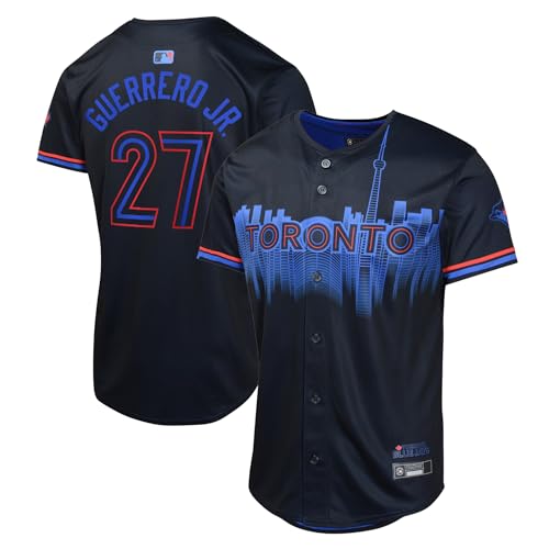 Vladimir Guerrero Jr Toronto Blue Jays #27 MLB Kids Youth Boys 4-20 Black City Player Jersey - Small 8