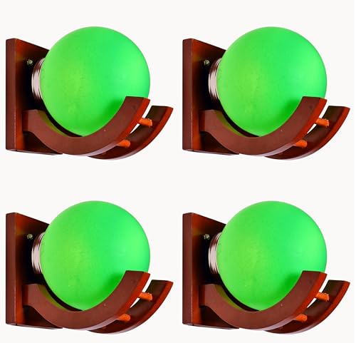 Image of Traditional Indoor Wall Light Wall Lamp Wood Light for Home Decoration,Living Room,Indoor Outdoor (Brown) Globe Shape Wooden 5 to 80 Watts E27 Holder(Bulb not Included) Pack of 4