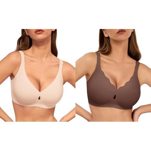 Wave Push Up Wireless Bra Seamless Bras Skin XL & Full Coverage Comfortable Everyday Bra Canache XL
