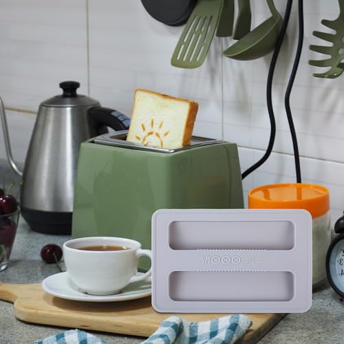 Ymapinc 2Pcs Toaster Cover 2 Slice Silicone Toaster Dust Covers Grey Bread Machine Cover Protector Silicone Toaster Lid Bread Maker Cover Sandwich Machine Part Accessories
