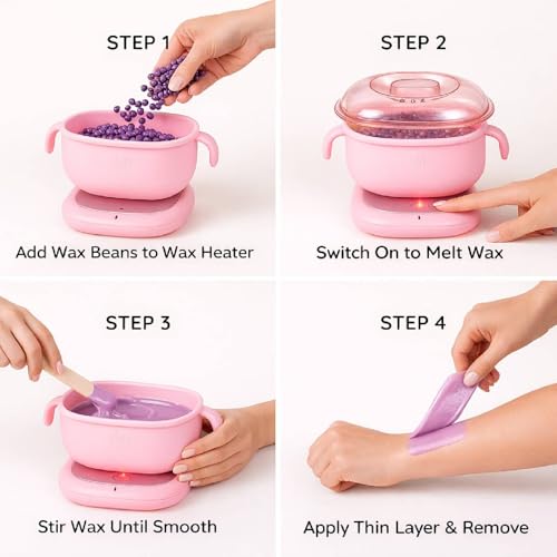 Image of Hair Removal Wax Kit Wax Heater Machine Roll on Hair Removal Wax Kit Wax Heater machine,Refill Cartridge Strips With Wipes Waxing kit for Women Waxkit (wax Roller Heater Machine Combo) (18)