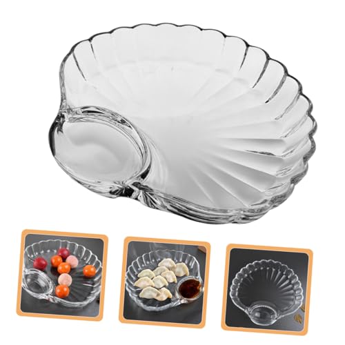 Plato para servir dumplings en forma de concha de vidrio miniatura 4