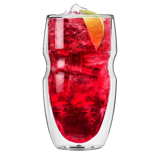 Ozeri Serafino Double Wall Insulated Beverage and Coffee Glasses, 12-Ounce, Set of 2