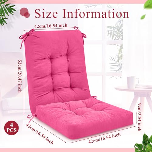 Image of Juexica Pink 17 x 17 Inch 4 Sets Outdoor Patio Chair Cushion