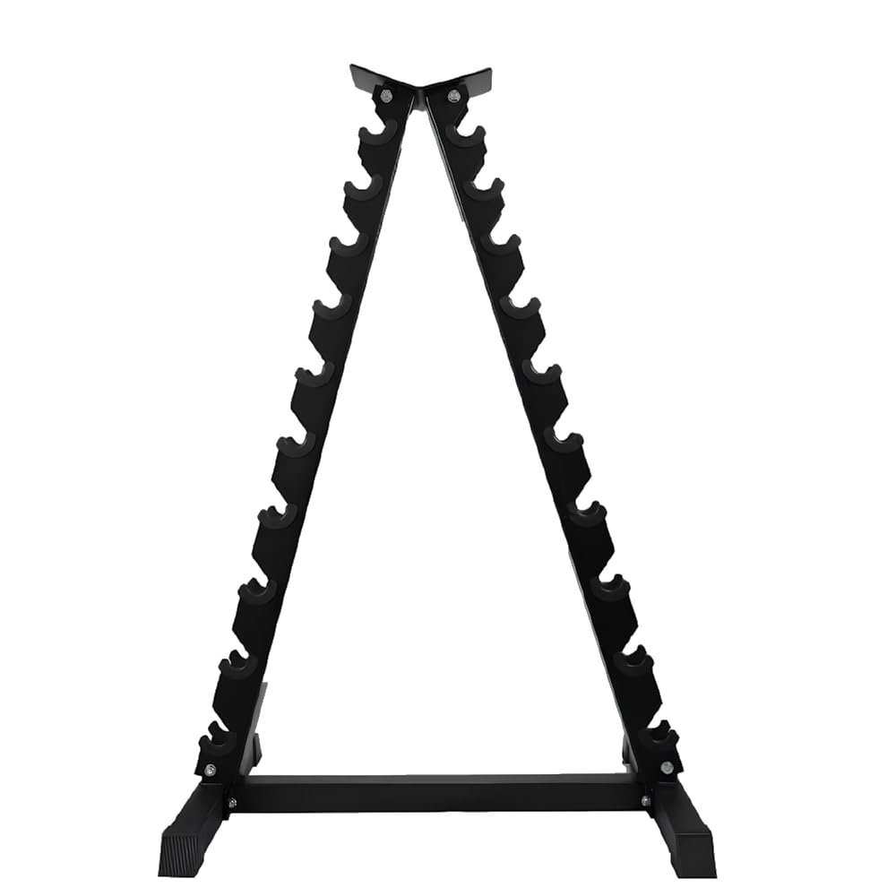 Rastrelliera Porta Manubri a Piramide in Acciaio, Stand Verticale Salvaspazio per Palestra e Home Gym