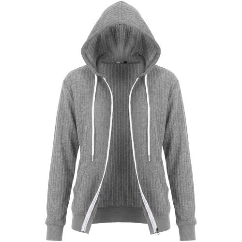 Image of GIVON Women's Lightweight Zip Up Hoodie Brushed Knit Stretchy Fabric Long Sleeve Thin Jackets with Kangaroo Pocket