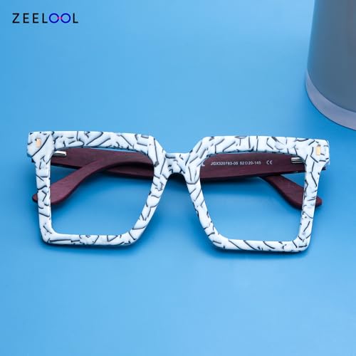 Image of Zeelool Vintage Square Eyeglasses Frame for Men with Non-prescription Clear Lens ZJGX320783