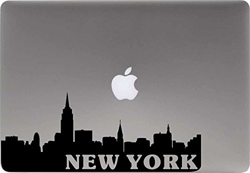 Skyline New York Text Version 1 Vinyl Decal Sticker for Computer MacBook Laptop Ipad Electronics Home Window Custom Walls Cars Trucks Motorcycle Automobile and More (Black)