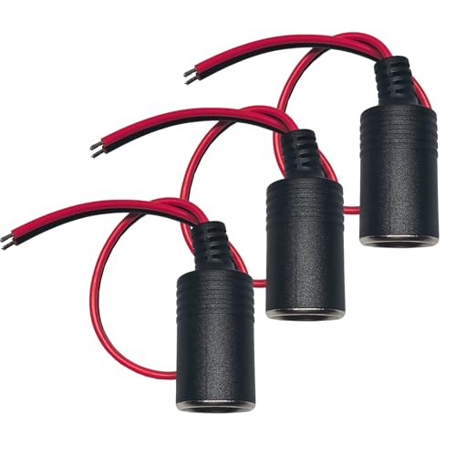 3 piezas 18AWG alargador Hembra Mechero Coche, 12V Cable de Repuesto para Encendedor de Cigarrillos de Coche, Cable de Extensión Hembra para Encendedor de Coche para GPS Cámara de Salpicadero
