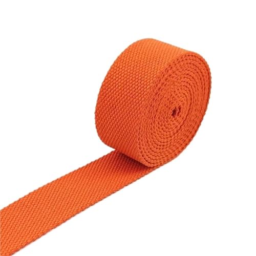 WENYAGUO Polyester Cotton Webbing Strap, Polyester Cotton Webbing Strap 20-50mm Wide 2mm Thick Multicolor 8 Meters(04orange,38mm)