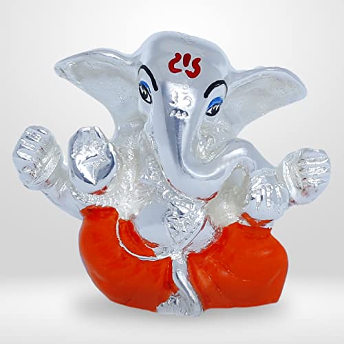 Image of Neodrift Ganesh Idol for Car Dashboard (Real 24kt & 999 Silver Plated, Dual-Tone Gold & Silver) (Model ND04) - Enhance Your Drive
