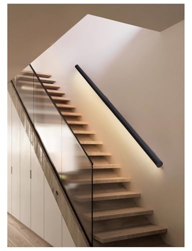 Kit de rambarde d'escalier avec éclairage LED et poignée alu pour marche extérieure