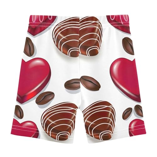 Joisal Under Dress Shorts Funny Cotton Girls Biker Shorts Toddler 4t Kids Clothing Chocolates Coffee Beans Hearts White2