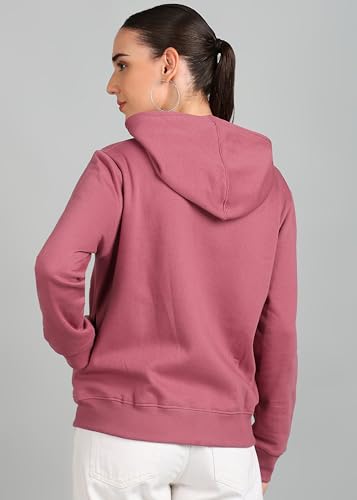 Image of Alan Jones Clothing Women's Solid Zipper Hooded Sweatshirt | Front Zip, Ribbed Hem, Lined Hood, Casual Winter Wear