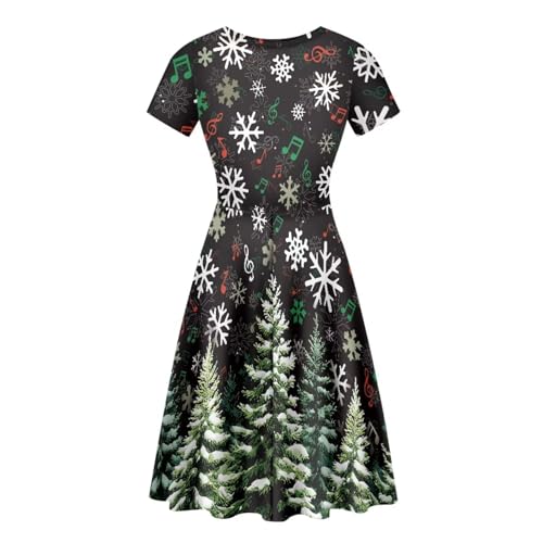 Image of AFPANQZ Womens Casual Summer Lightweight Vintage Dress Short Sleeve Midi Dress Knee-Long Luxury Formal Dress