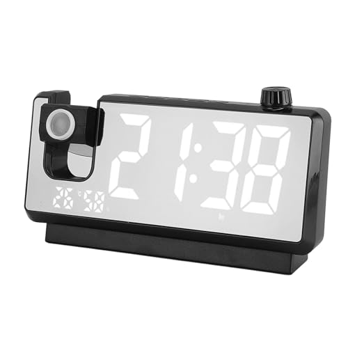 ASHATA Projection Digital Alarm Clock for Bedrooms, Radio Alarm Clock on Ceiling, Large Display LED Mirror Desk k, Digital k for Heavy Sleepers, Snooze Wake Up (Black) by ASHATA - Image 4