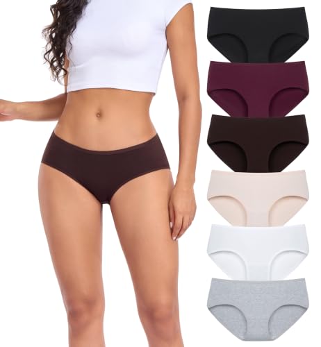 Image of Cotton Hipster Panties for Women Mid Rise Underwear Full Coverage Soft Ladies Underwear Pack