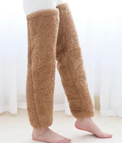Image of Rungion 2 pairs Furry Leg Warmers for Women Men Warm Fuzzy Plush Over Knee Stockings Soft Long Tight High Socks Leg Cover