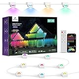 APPECK Permanent Outdoor Lights 300ft with 216 LED Lights, 108W Smart RGBW Eaves Lights, DC 36V, 40LM, IP67 Waterproof String Lights for Halloween Christmas Decor, Compatible with Alexa, White