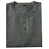 Mens Henley T-Shirts Cotton Short Sleeve Shirts Casual Summer Shirt Tops Grey T Shirt Men XXL #3