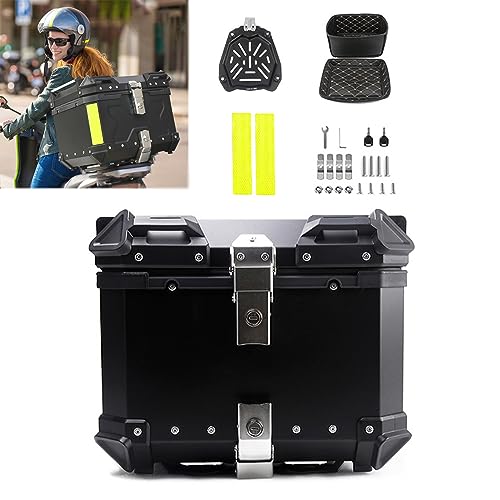 Ddasam Bauletto moto,box moto,bauletto moto alluminio Baule da Moto,Valigie per Bagagli in Lega di Alluminio per Bagagliaio,per Motocicletta a sgancio rapido Impermeabile, A36L