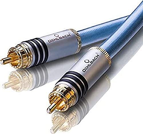 Oehlbach XXL Series 2 - High-End Stereo Audio Cinchkabel (Made in Germany, mehrfach Schirmung, HPOCC Kupfer, RCA Stecker) - 2 x 50cm blau