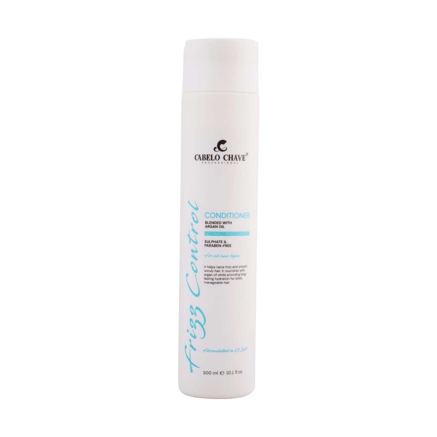 Cabelo Chave Professional Frizz Control Conditioner 300ml | Smoothing Conditioner for Dry, Frizzy & Wavy Hair | Deep Hydra...