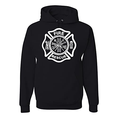 wild custom apparel Fire Rescue Logo Firefighter Patriotic Mens Hoodies
