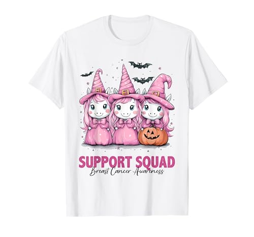 In October We Wear Pink Unicorn Halloween Breast Cancer Maglietta