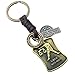 Produktbild Weben Sie echte Leder Konstellation Keychain Schlüsselring Bronze Farbe Sternzeichen Tags für Tasche Anhänger Auto Schlüsselanhänger 30 MM, Waage