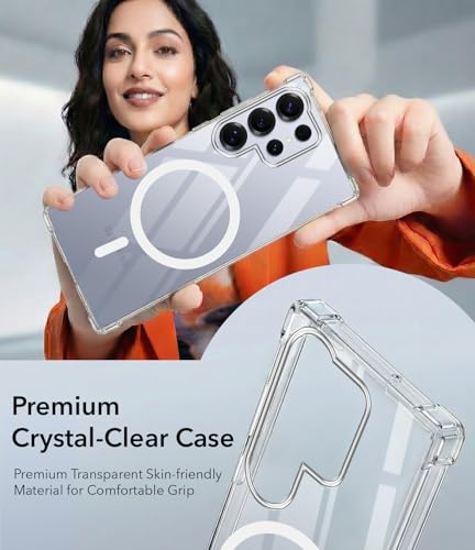 Image of Jkobi Shockproof Crystal-Clear Back Cover for Samsung Galaxy S25 Ultra (Magsafe Wireless Support | Drop & Camera Protection | Hard Polycarbonate)