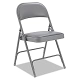 Alera ALEFC96G Steel Folding Chair with Two-Brace Support, Padded Back/Seat, Light Gray (Case of 4)