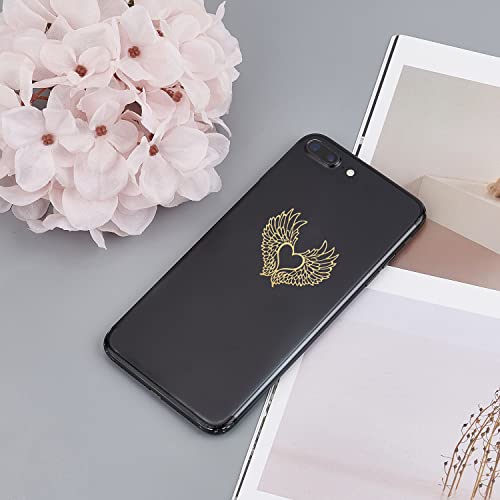 OLYCRAFT Angel Wing Theme Stickers - 9pcs 4x4cm Gold Brass Metal Stickers for Scrapbooks, DIY Resin Crafts, Phone & Water Bottle Decoration