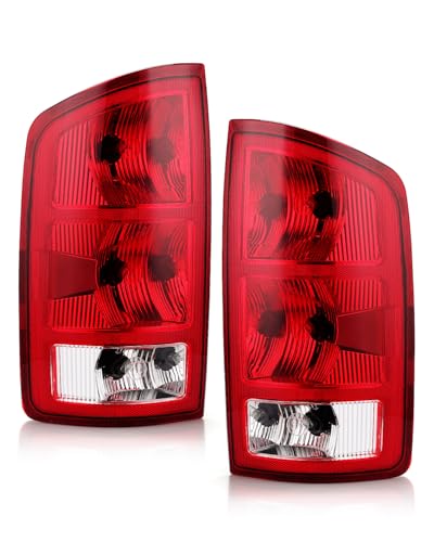 Image of OKLPF Rear Brake Tail Light Assembly Compatible With 2002-2006 Dodge Ram 1500 /2003-2006 Dodge Ram 2500 3500 Pickup # CH2800147 CH280114,Included Bulbs and Harness,Driver and Passenger Side