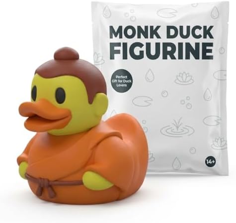 Monk Duck Collectible Figurine - Unique Zen Meditation Desk Decor for Home or Office Display - 3D Printed in Canada image 3
