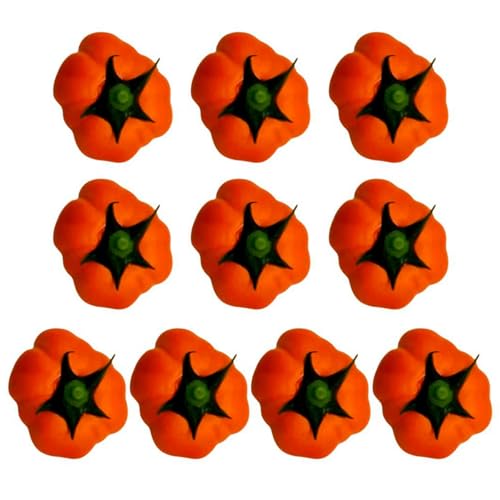 HVRFJXI Confezione da 10 zucche in schiuma ornamentali per autunno e raccolto facili da disporre, design resistente al colore, verdure artificiali decorazione zucca del Ringraziamento