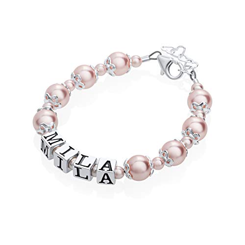 Personalized Name Luxury Sterling Silver with Austrian Crystal Baby Girl Keepsake...