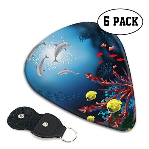 Lot de 6 médiators pour guitare acoustique et électrique Motif dauphins et poissons coraillés - Les Beatles, Paul McCartney, John Lennon, RIngo Starr, George Harrison Lot de 6 médiators pour guitare acoustique et électrique Motif dauphins et poissons coraillés – Image 3