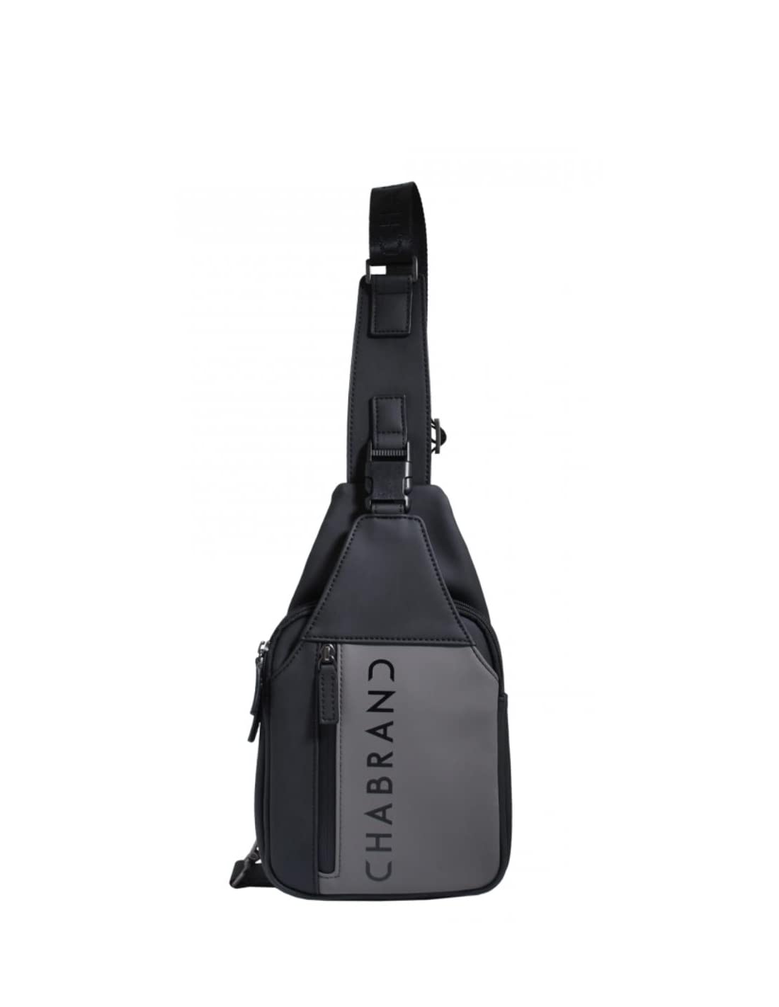 Chabrand Sac Body Homme New Touch Bis – Sac Bandoulière Croisé en Toile et Cuir – Sac Compact Élégant et Fonctionnel – Plusieurs Couleurs (Noir)