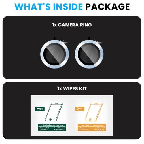 Image of FIRST MART Blue Camera Ring Guard Protector for Vivo T5 Lite | Tempered Glass with Metal Alloy Rings, HD Clear, Scratch Resistant, Case-Friendly | Pack of 1