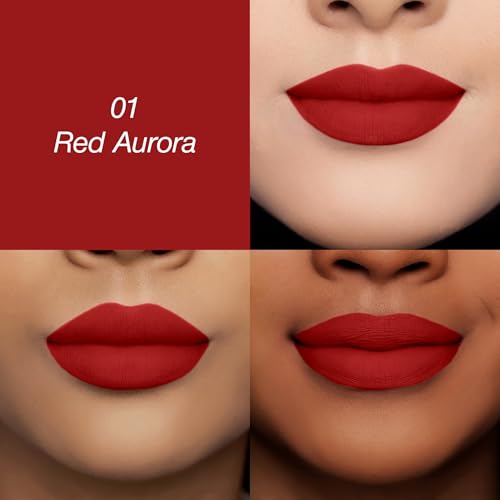 Image of Colors Queen Luscious Lips - Non Transfer Creamy Matte Lipstick | Highly Pigmented with Smooth Application | Long Lasting Lipstick Waterproof | Smudge Proof Lipstick for Women (01 - Red Aurora - 3.5g)