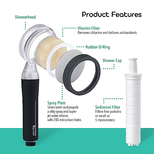 Conjunto de regadera filtrada Barumi Pluo con filtro Vitamina C y manguera PVC miniatura 2